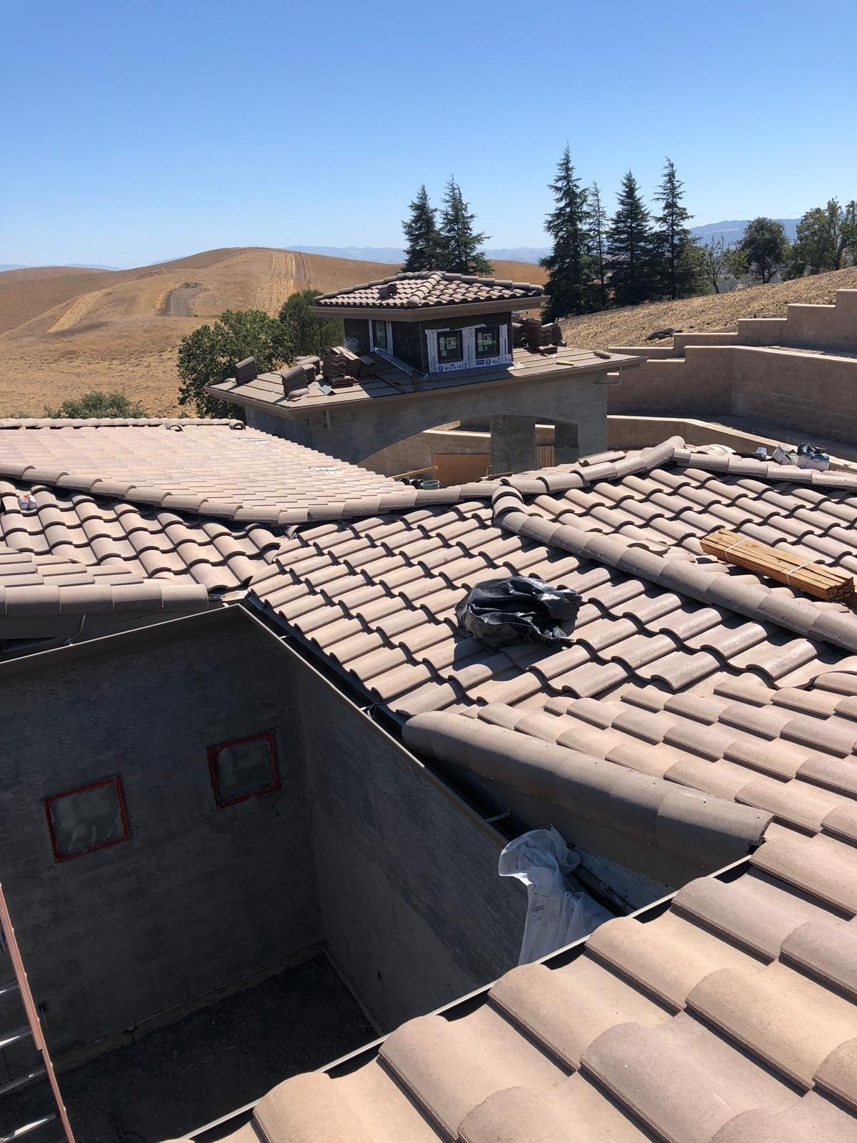 Concrete tile roofing