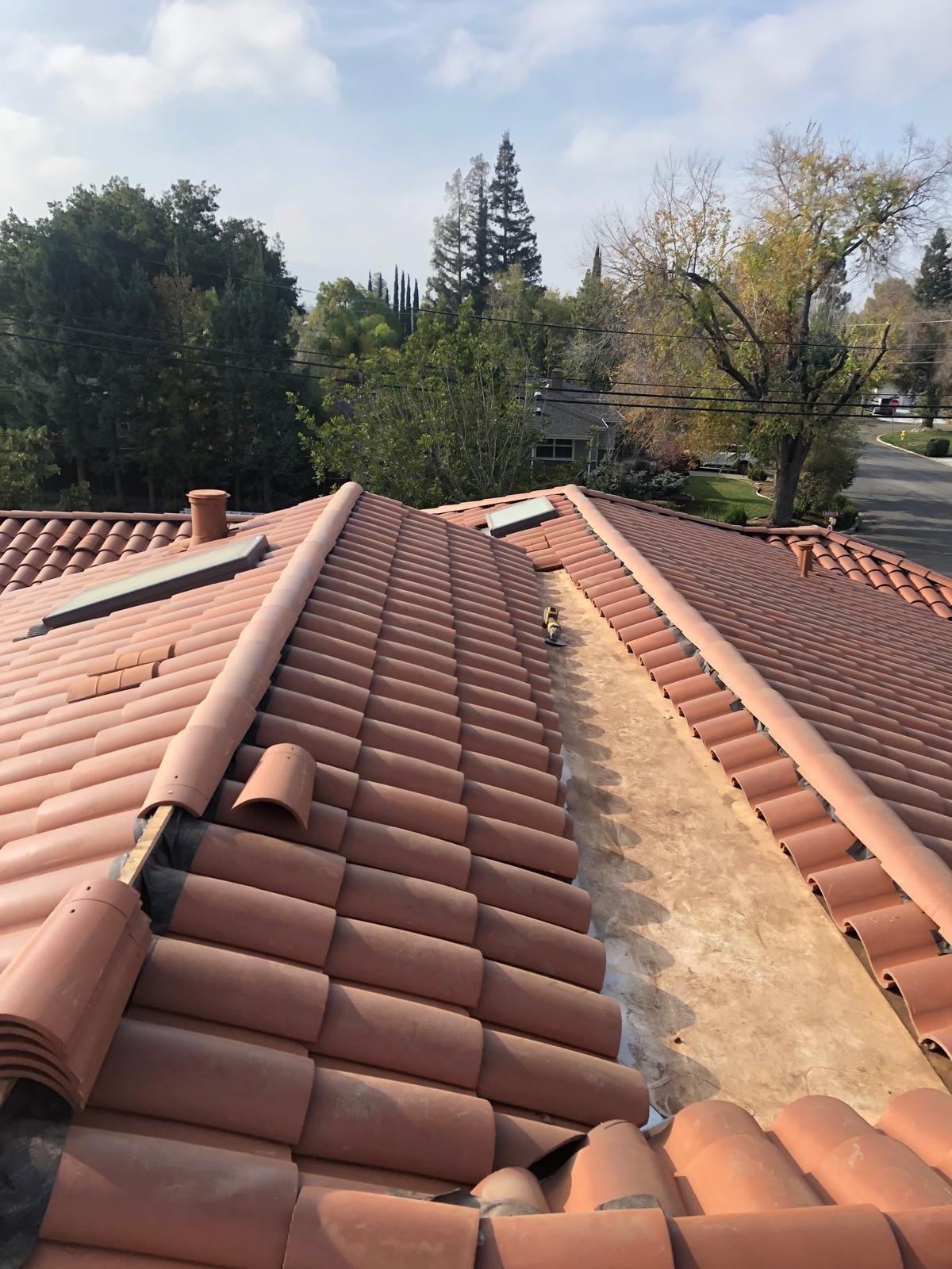 Tile roof installation detail